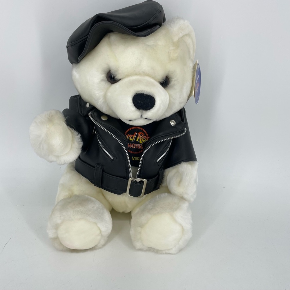Hard Rock Hotel Las Vegas 1995 Biker Teddy Bear Plush 17"